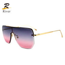 Top Flat Metal Women Frameless Wholesale Sunglasses